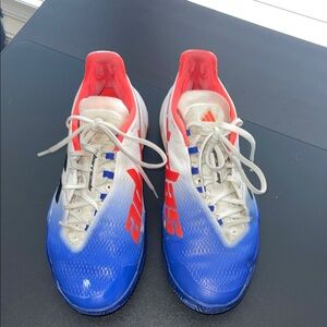 Adidas Barricade Men's Tennis Shoes Blue White Red - Good Use